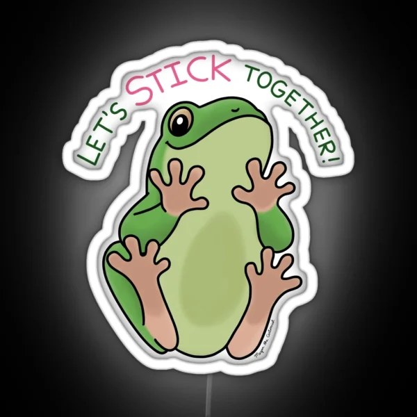 Stick Together Frog RGB Neon Sign