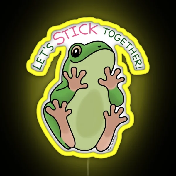 Stick Together Frog RGB Neon Sign