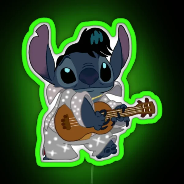 Stitch But He S Elvis RGB Neon Sign