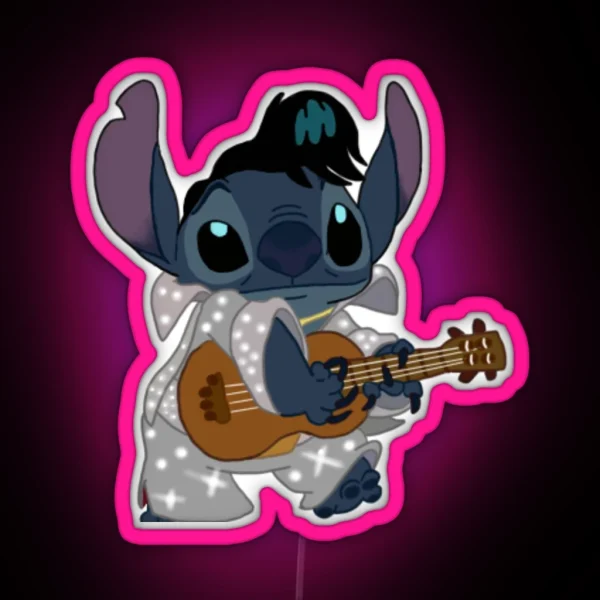 Stitch But He S Elvis RGB Neon Sign