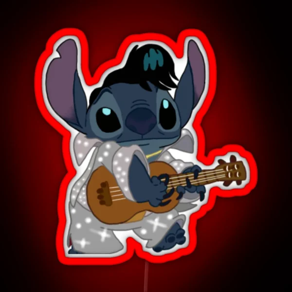 Stitch But He S Elvis RGB Neon Sign