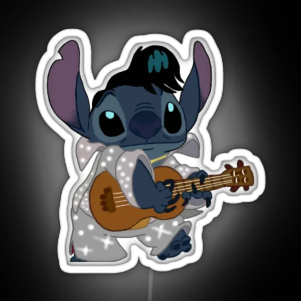 Stitch But He S Elvis RGB Neon Sign