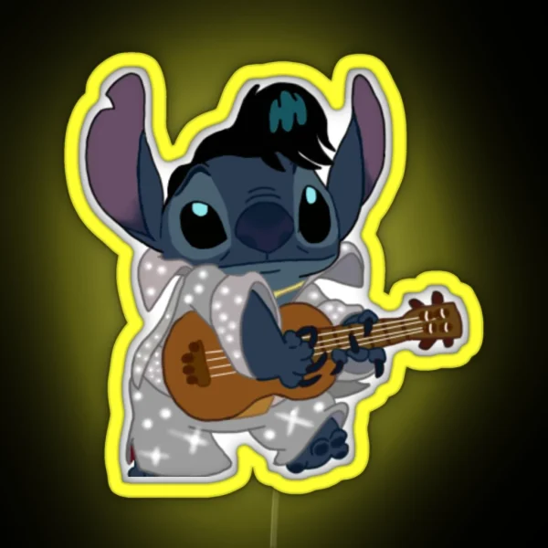 Stitch But He S Elvis RGB Neon Sign