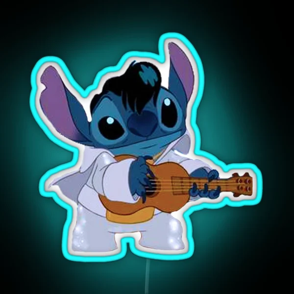 Stitch Elvis RGB Neon Sign
