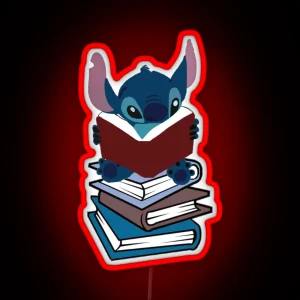 Stitch Reading RGB Neon Sign