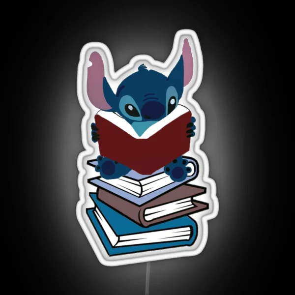 Stitch Reading RGB Neon Sign
