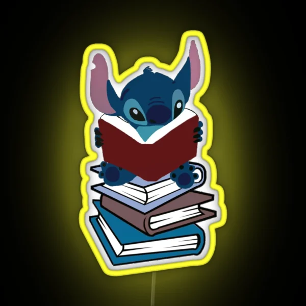 Stitch Reading RGB Neon Sign