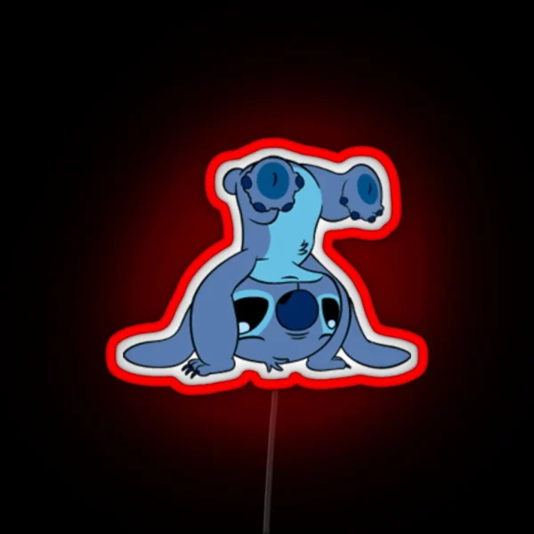 Stitch Upsidedown RGB Neon Sign