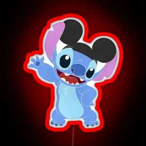 Stitch With Mickey Ears RGB Neon Sign