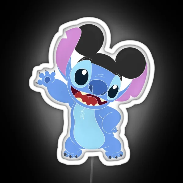 Stitch With Mickey Ears RGB Neon Sign