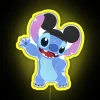 Vibrant Disney-inspired LED Mickey Mouse ear neon signs with colorful pixels.