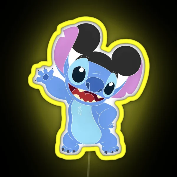 Stitch With Mickey Ears RGB Neon Sign