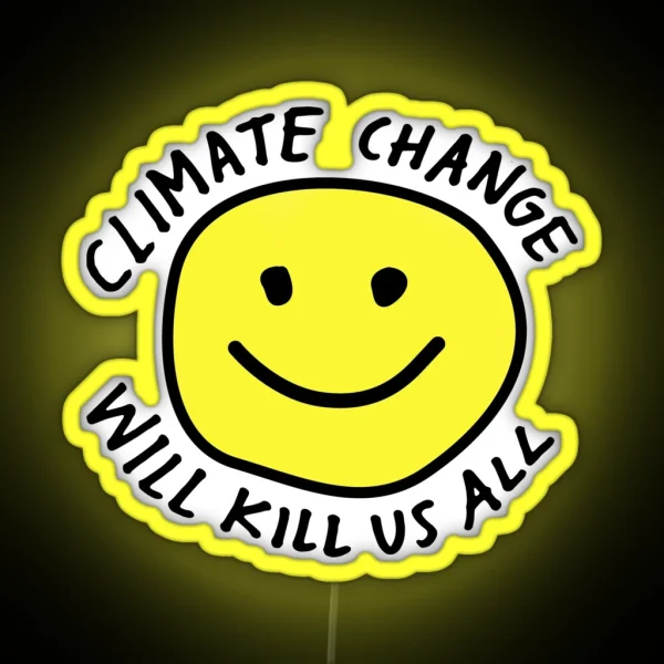 Stop Climate Change RGB Neon Sign
