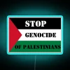Neon Palestinian Freedom Sign Supports Justice and Equality Human Rights Movement