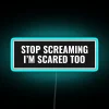 Relaxing reminder for anxious spaces with colorful RGB neon glow.