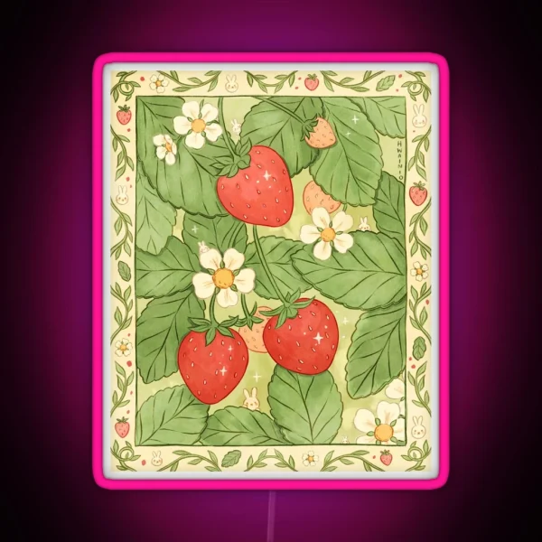 Strawberries For Life RGB Neon Sign