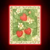 Colorful strawberry life motto sign with bright RGB neon glow