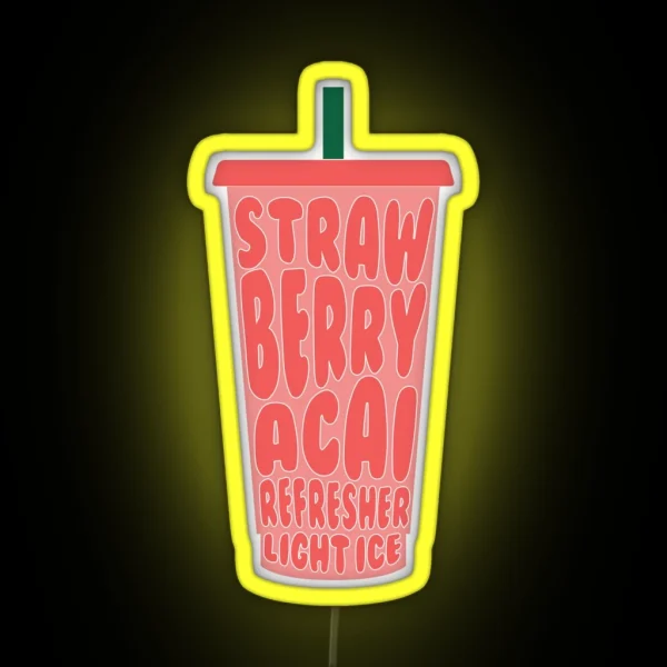Strawberry Acai Refresher Light Ice RGB Neon Sign