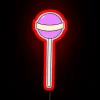 Vibrant Strawberry and Cream Colorful Lollypop Themed Neon Sign Illumination