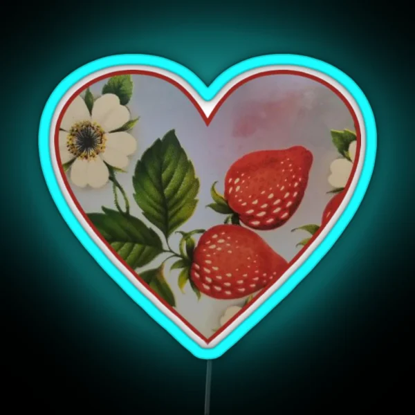 Strawberry And Flower Heart RGB Neon Sign