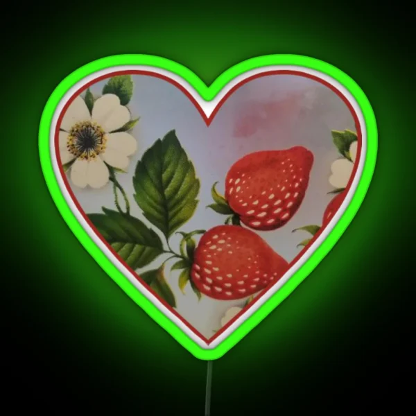 Strawberry And Flower Heart RGB Neon Sign