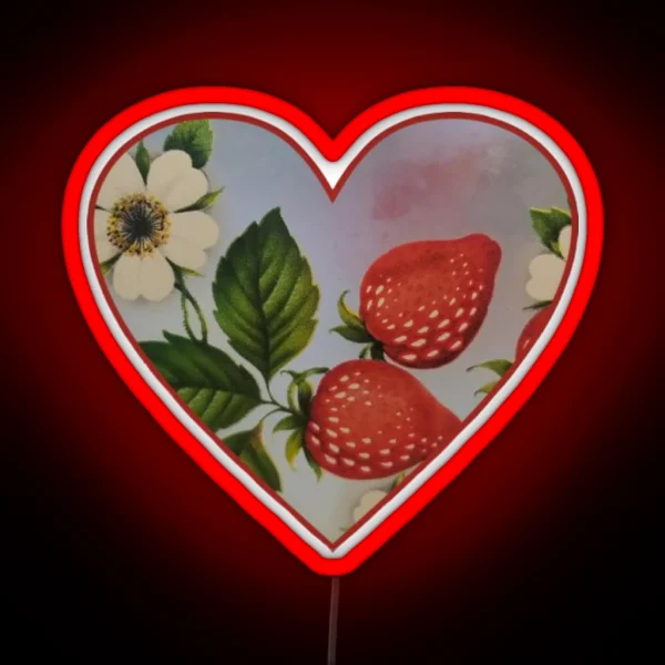 Strawberry And Flower Heart RGB Neon Sign