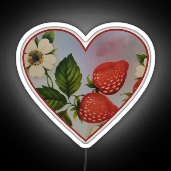 Strawberry And Flower Heart RGB Neon Sign