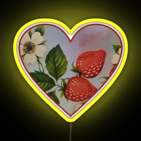 Strawberry And Flower Heart RGB Neon Sign