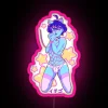 Modern Strawberry Boy neon sign in vibrant colorful RGB lighting