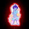 Add pop of color with vibrant strawberry boy neon light.