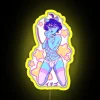 Modern strawberry boy character colorful rgb led neon light display