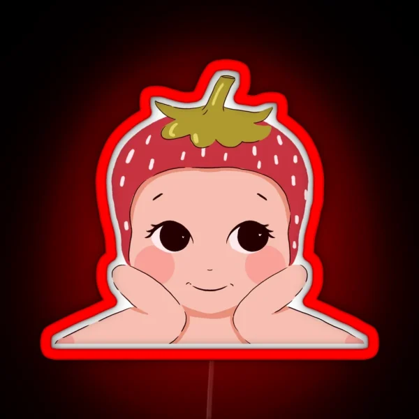 Strawberry Cherub Strawberry Angel Trinket RGB Neon Sign