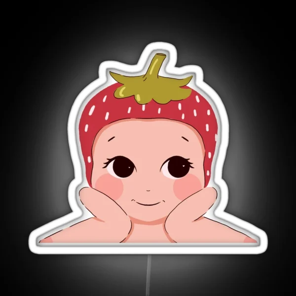 Strawberry Cherub Strawberry Angel Trinket RGB Neon Sign
