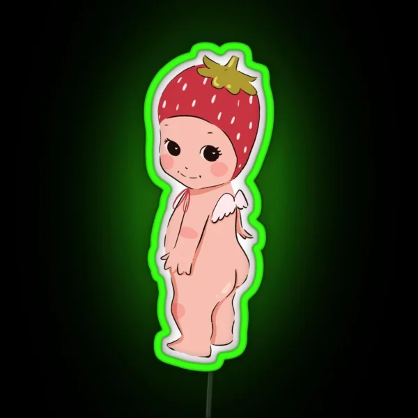 Strawberry Cherub Strawberry Sonny Angel Inspired RGB Neon Sign