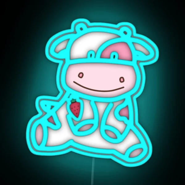 Strawberry Cow RGB Neon Sign