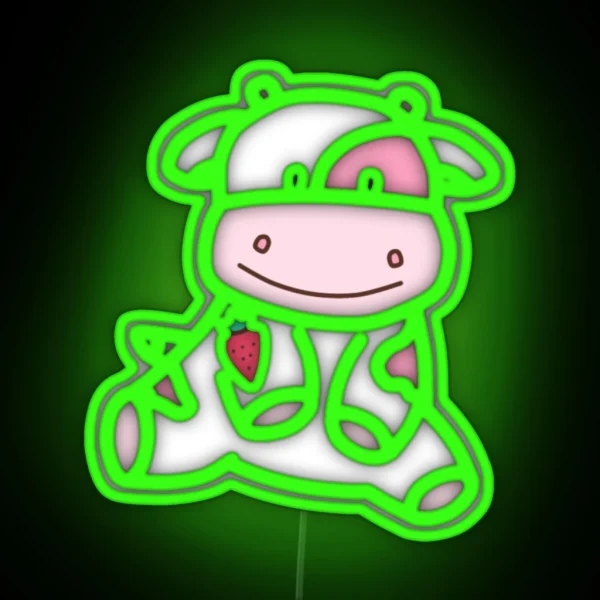Strawberry Cow RGB Neon Sign