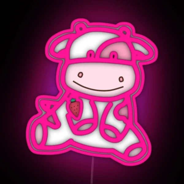 Strawberry Cow RGB Neon Sign