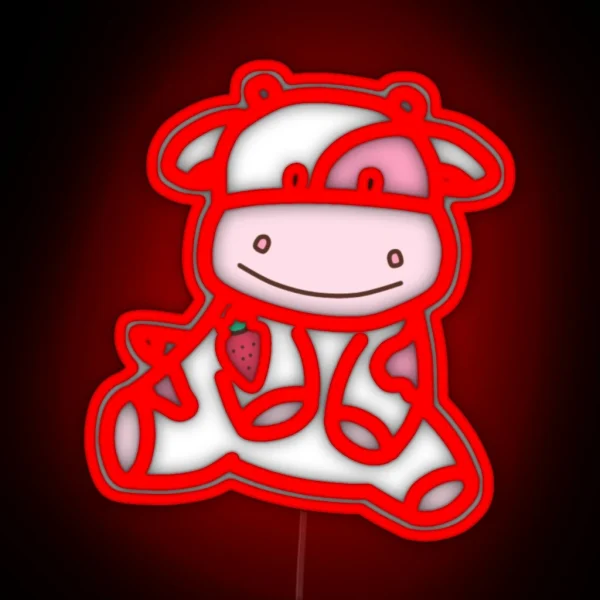 Strawberry Cow RGB Neon Sign