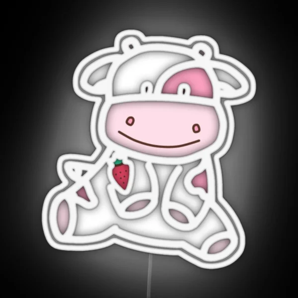 Strawberry Cow RGB Neon Sign