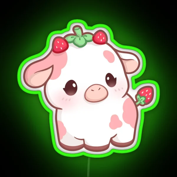 Strawberry Cow RGB Neon Sign