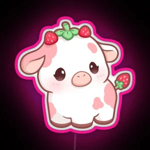 Strawberry Cow RGB Neon Sign