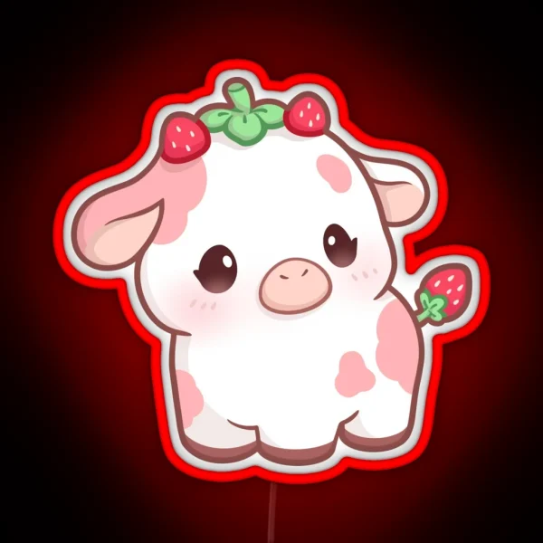 Strawberry Cow RGB Neon Sign