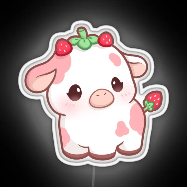 Strawberry Cow RGB Neon Sign