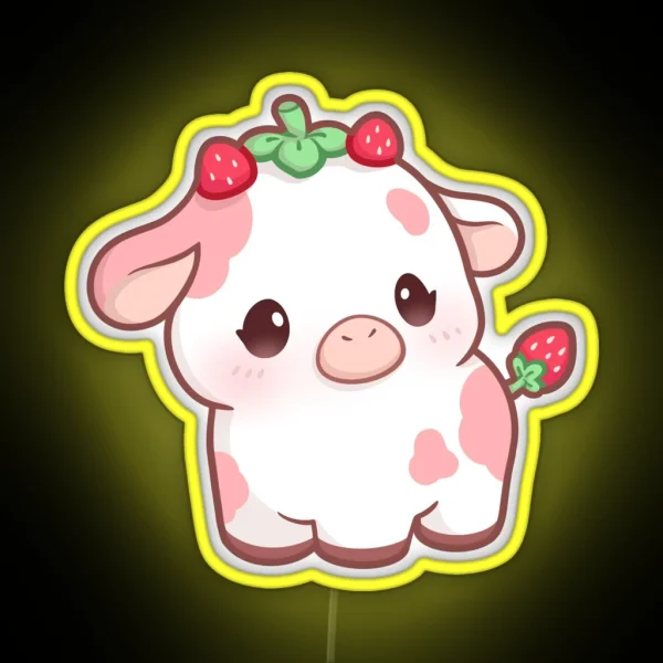 Strawberry Cow RGB Neon Sign