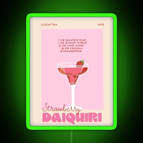 Strawberry Daiquiri Cocktail RGB Neon Sign