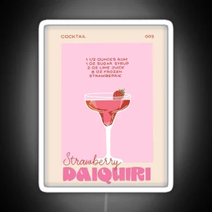 Strawberry Daiquiri Cocktail RGB Neon Sign