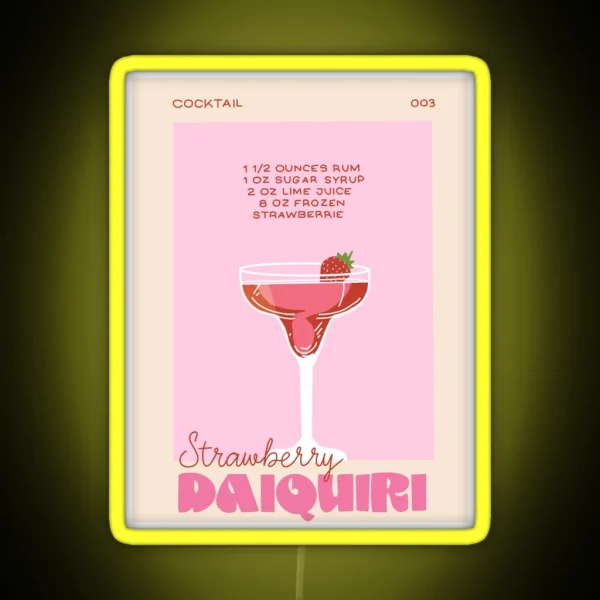 Strawberry Daiquiri Cocktail RGB Neon Sign