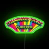 Colorful Strawberry Fields Forever inspired LED neon room decoration ambiance.