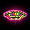 Vibrant Strawberry Fields Forever Inspired Neon Sign with Colorful Accents