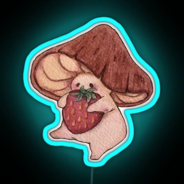 Strawberry For Dinner RGB Neon Sign